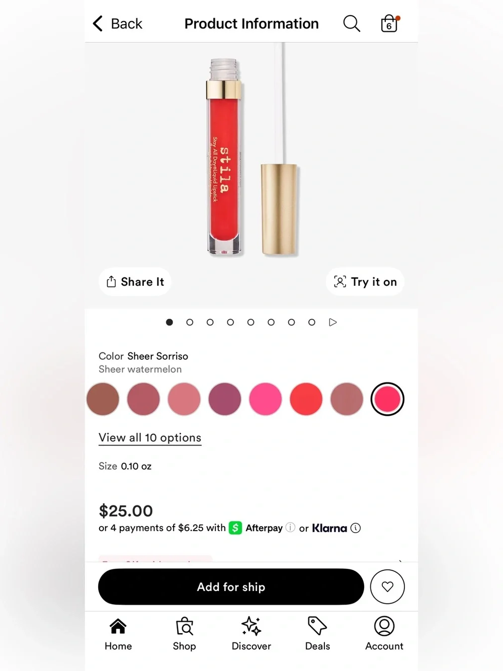 Stila Stay All Day Liquid Lipstick — Sheer Sorriso